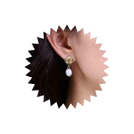 Inateannal Vintage Filigree Pearl Dangle Earrings Gold Pearl Drop Earrings Hollow Carved Filigree Earrings Tribal Ethnic Filigree Earrings Jewelry for Women and Girls