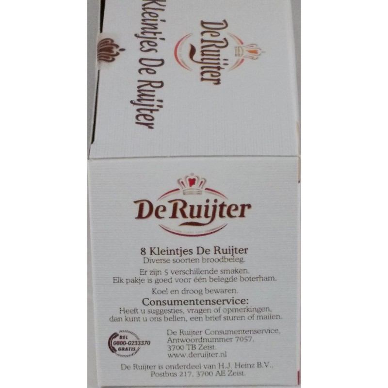 De Ruijter 8 Kleintjes Mini Box's (De Ruyter Hagelsag (sprinkels)Melk