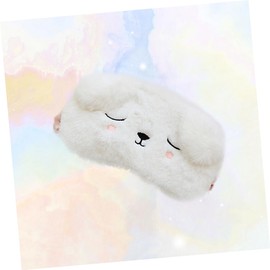 LALAFINA 3pcs Travel Plush Sleep Eye Mask Comfortable Light Blocking Eye Patch for Home Hotel and Travel Cute White Dog Design for