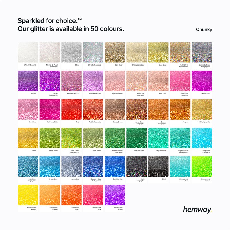 Hemway Premium Glitter Shaker - Baby Pink Iridescent | Chunky