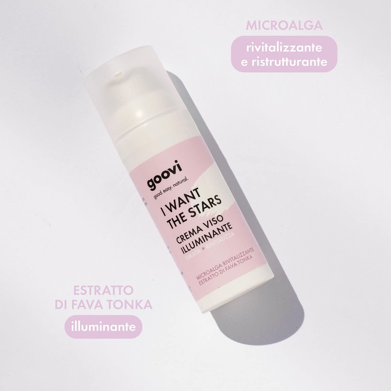 Goovi Crema Viso Illuminante Idrata + Rivitalizza, 50 ml