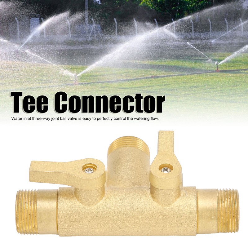 Male Thread G1/2 Tee Joint Ball Valve 3‑Way Pipe Connector