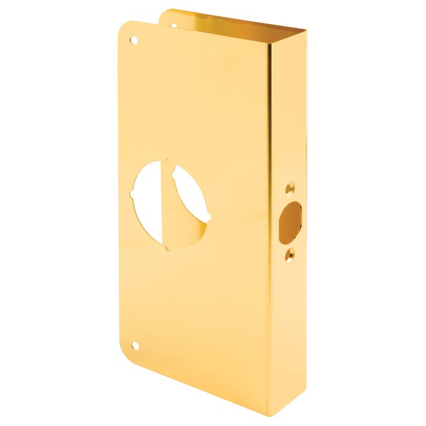 Defender Security U 9547 Non-Recessed Door Reinforcement Lock, Fits 1-3/8 In. Thick Doors – Add Extra, High Security to your Home and Prevent Unauthorized Entry – Brass (Single Pack)
