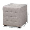 Baxton Studio Elladio Upholstered Wood Cube Ottoman in Gray Beige