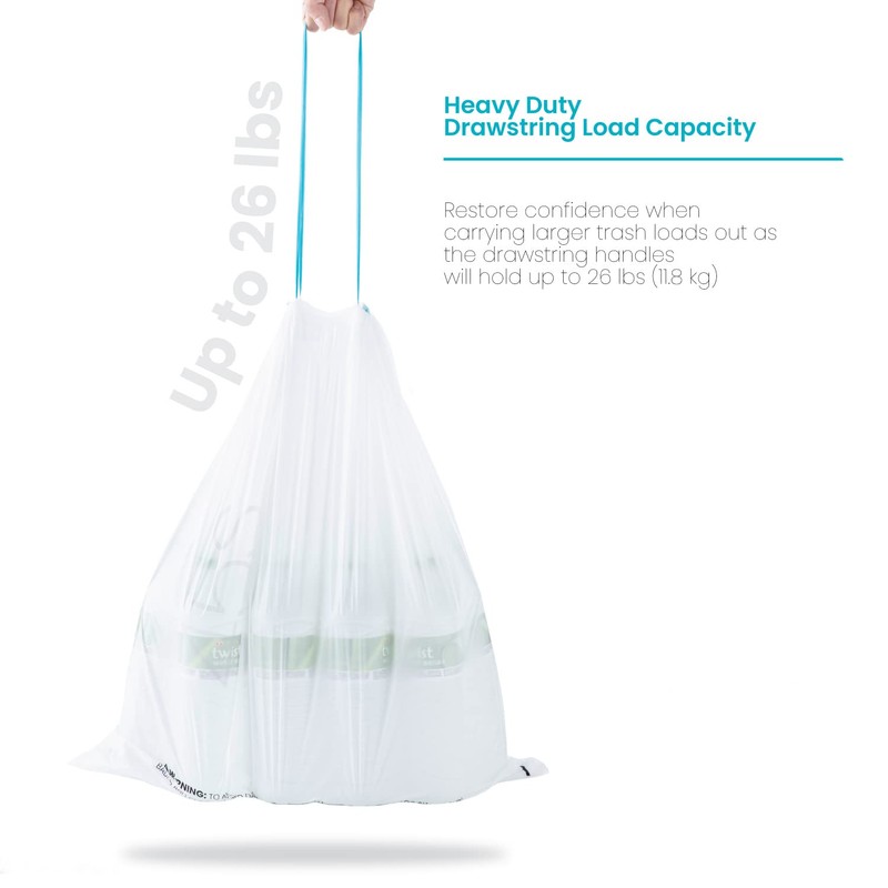 Home Zone Living 2-Pack 12 Gallon Kitchen Trash Bags with