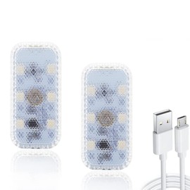 ONCCI Car Boot LED Night Light Ceiling Light Reading Lamp Magnetic USB Atmosphere Light for Car/Car/Truck/Cabinet/Warehouse/Caravan/Room Touch Switch (White Light)