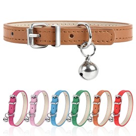 XXS Dog Collar for Teacup Adjustable Teacup Dog Collar for Small Medium Large Dogs 3/8 inch Width (Khaki, XXS)