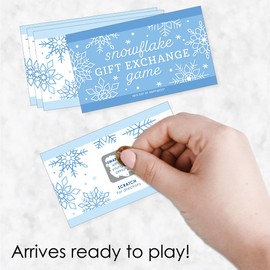 Big Dot of Happiness Blue Snowflakes - Tarjetas de intercambio de regalos para fiestas de invierno, 22 unidades
