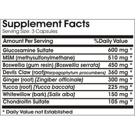 Triple Strength Advanced Joint Support // 180 Capsules // Pure // by PureControl Supplements