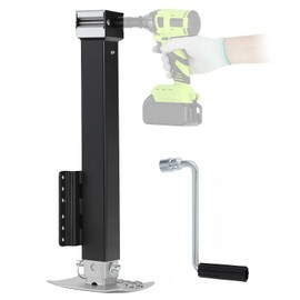 BEAMNOVA 8000 lbs Trailer Jack, Drill-Powered/Manual, Bolt-On Side Mount Swivel Heavy Duty, for Boat Utility RV Camper, 3.1-31.5 inches Easy Lift