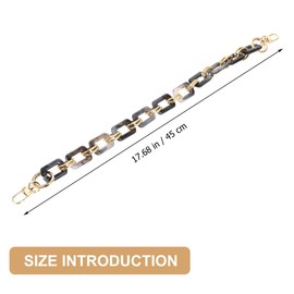 TEHAUX Purse Chain Handles, 18 inch Chunky Shoulder Bag Strap Replacement Short Acrylic Chain for Handbag Crossbody Bag Extension Charms, Gold and Black