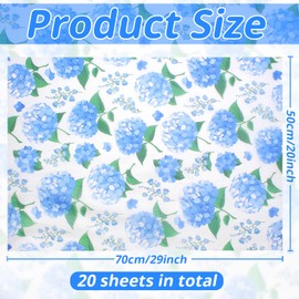 Anvin Floral Tissue Paper Bulk 20 Sheets - 50x70 cm Spring Wedding Gift Wrap, Decoupage & Scrapbooking Paper for Baby Shower, Birthday, Mother's Day (Vintage Style 7)