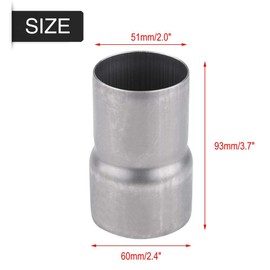 Motorcycle Exhaust Adapter, Motorcycle Exhaust 51 mm to 60 mm Motorcycle Exhaust Adapter Reducer Silencer Plug Stainless Steel