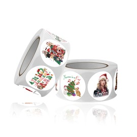 500Pcs Music Singer Stickers Rolls Christmas - 8 Style Merry Christmas Tay-loris Stickers - Easy Stick & Removeable for Fans Lover Scarpbook Window Tumblers Water Bottles Teens