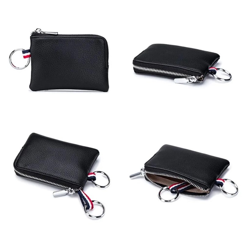 ZENSE - Black Leather Wallet & Keyring ZA0011, black