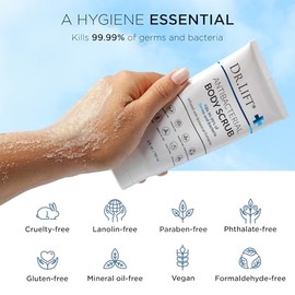 Exfoliante corporal antibacteriano, 6 oz | With Vitamin E, Vitamin A, Lavender, and Salt Granules to Exfoliate and Nourish Skin, Body Care for Oily an