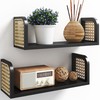 LUPWNEKA Black Rattan Shelf Set of 2, Nursery Shelves Wall