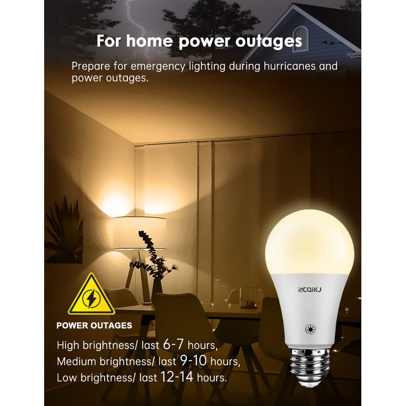 Rechargeable Light Bulbs LED Battery Backup Light Bulb with Remote
