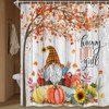 Boziqr Fall Gnome Thanksgiving Shower Curtain, Autumn Maple Tree Leaves