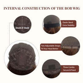 Belaved Bob Human Hair Wigs with Bangs 2x1 HD Lace Scalp Glueless Wig Natural Black Short Bob Wig with Bangs for Black Women 10 Inches Yaki Straight Human Hair