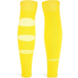 Performance Soccer Sock Sleeves - Premium Lion Breathe Technology - Breathable Mesh to Reduce Pressure On Calf Muscles | Neon Yellow - Large