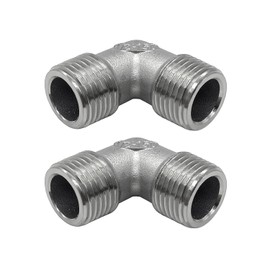 Beduan Stainless Steel 1/2 NPT to 1/2 NPT Male 90 Degree Elbow Pipe Fitting(Pack of 2)