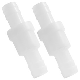 ZOCCVI 1/2" One Way Inline Check Valve 2 Pcs, White Plastic Non-Return Valve for Fuel, Oil, Water, Air, Gas Pumps & Systems