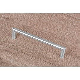 Gedotec Leila Furniture Handle, Stainless Steel Cupboard Handle, 96 mm, Round Bar Handle, Railing Handle, Matte Brushed Stainless Steel, Drawer Handle for Cabinet Door and Kitchen, Pack of 1, Kitchen