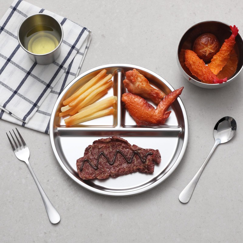Potchen 20 Pcs 304 Stainless Steel Plates and Bowls Sets
