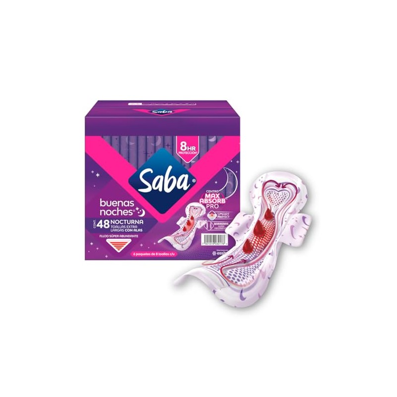 Saba Buenas Noches, toallas nocturnas con alas, 48 piezas