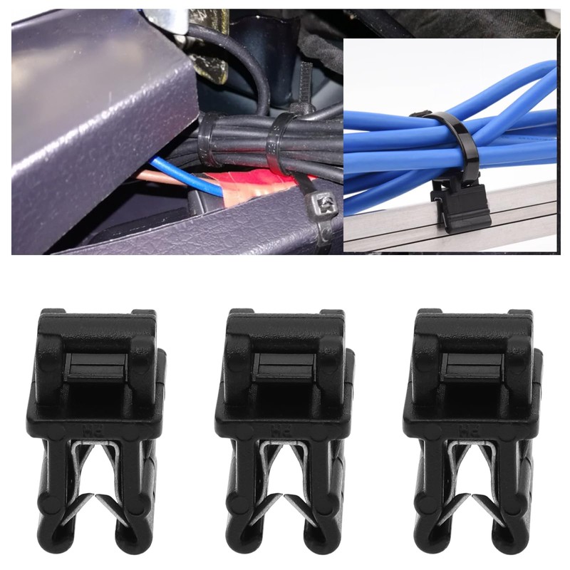 OTOTEC 20PCS Cable Tie Mounts 15x10.8x3mm Plastic Zip Tie Bases