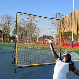 Tennis Rebound Net, Adjustable Tilt Angle Portable Outdoor Tennis Training Aid, Portable Tennis Rebounder Trainer for Indoor&Outdoor Training Suitable