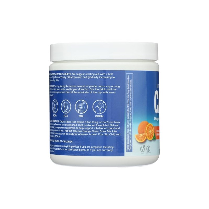 Calm Natural Vitality Magnesio Sabor Naranja 8 OZ