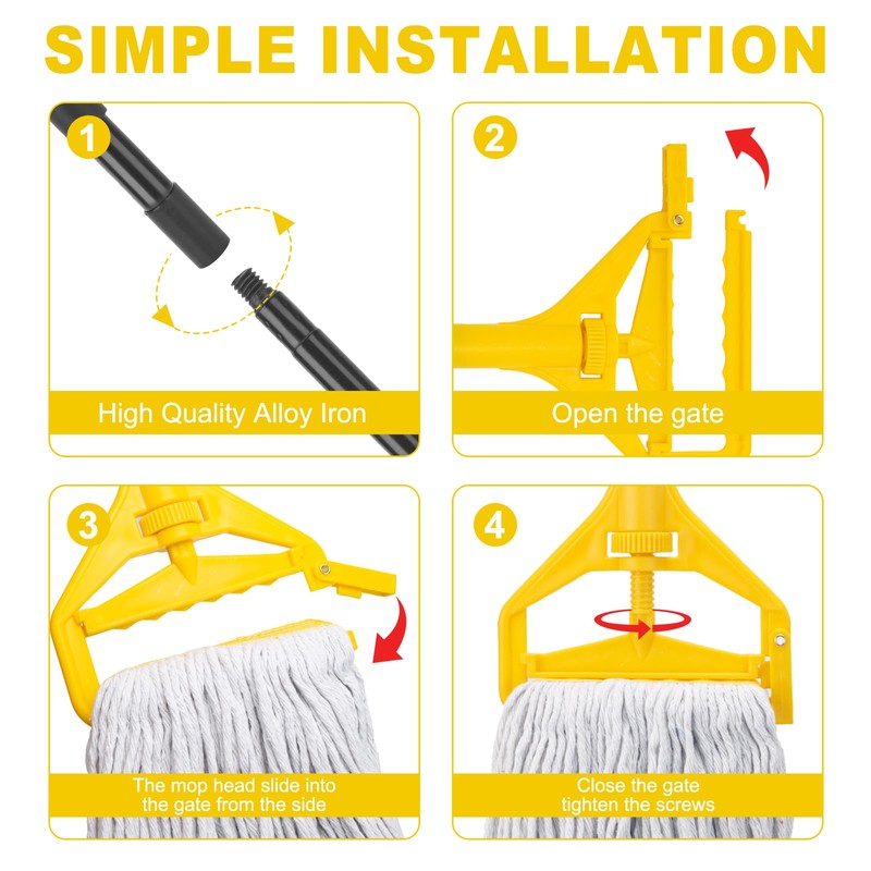 KeFanta 60 Inch Mop Handle Commercial Heavy Duty,Industrial Mop Stick