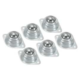 PATIKIL Roller Ball Transfer Bearing 3/4", 6 Pack Load 44lbs Flange Mounted Carbon Steel Rotation Caster Unit for Conveyor Roller Stand Transmission