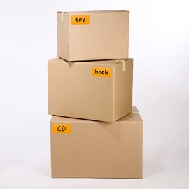 Rectangular Stickers Orange 12.7 x 7.6 cm Colour Code Labels Vinyl Floor Sticker Waterproof Removable Roll of 200