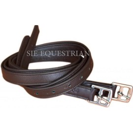 54" / 60" New 1" Super Soft English Stirrup Leathers Black/Havana (Havana, 60" x 1")