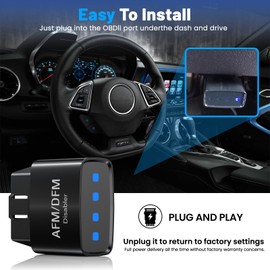 Blshwez Active Fuel Management Disable Device, Plug-and-Play AFM/DFM Disabler Compatible with V6 & V8 GM Motors, Black