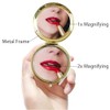 mpowtech Gold Magnifying Compact Mirror for Purse - 1x/2x Magnification