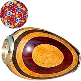 ANTIQLICIOUS Elegant Egg-Shaped Wooden Brass Kaleidoscope Vintage Look Kaleidoscope - Handmade Kaleidoscope for Friends & Family
