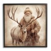 Stupell Industries Traditional Santa & Reindeer Framed Giclee Art by