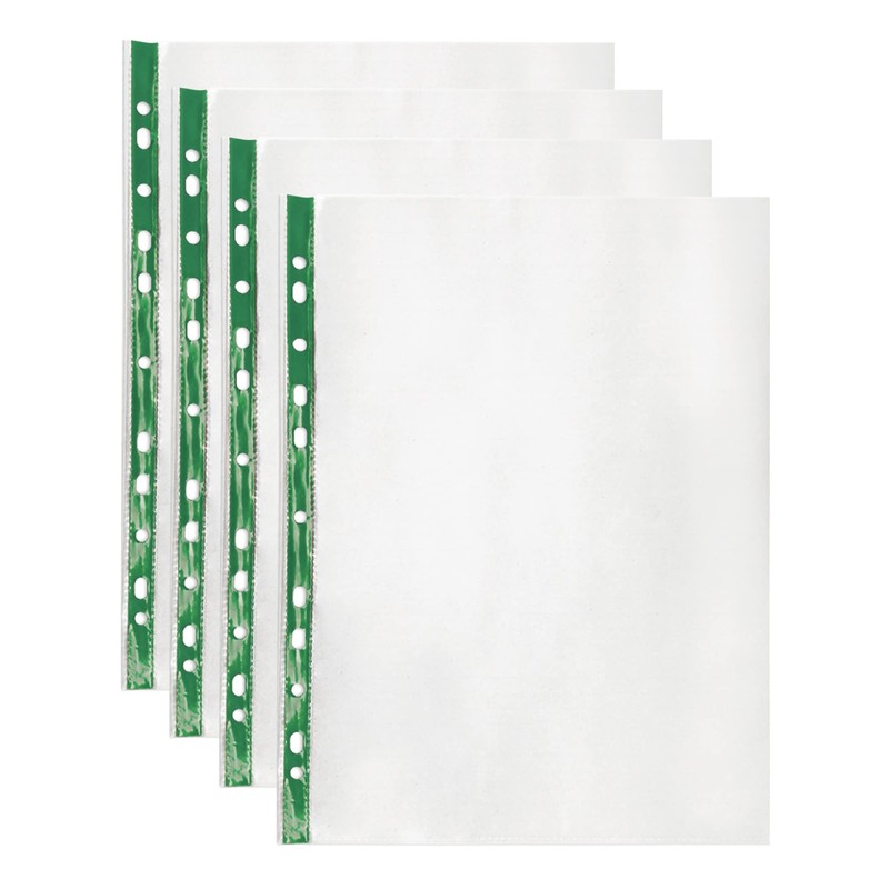 100 A4 Plastic Value Punched Punch Pockets 10-15 Sheets 30