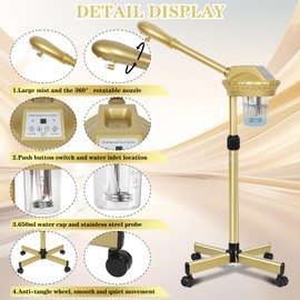 Wuissvnb Professional Facial Steamer,Deep Cleansing and Hydration Gold