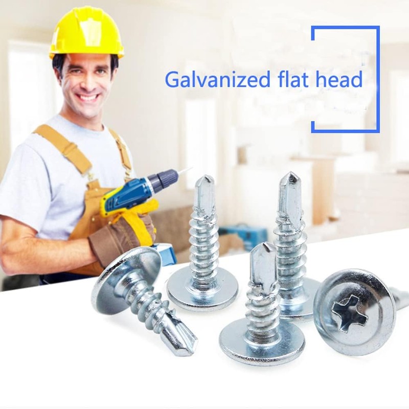 ComPDCVD Pack of 120 Self-Tapping Screws Round Head Drilling Screws