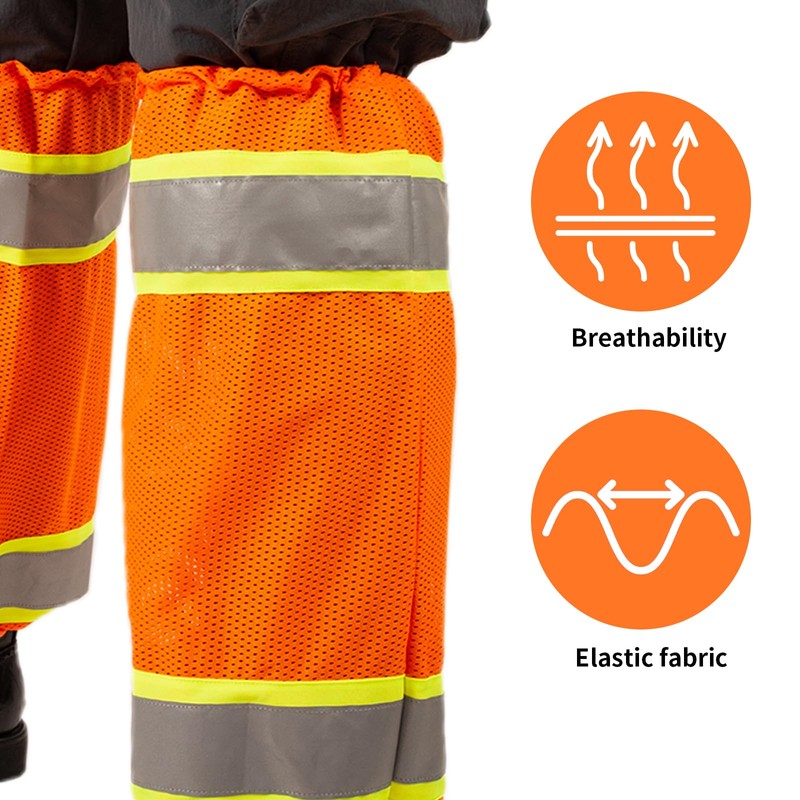 YUNCHONGuk Reflective Two Tone Mesh Leg Gaiters, Adjustable Leg Gaiters,