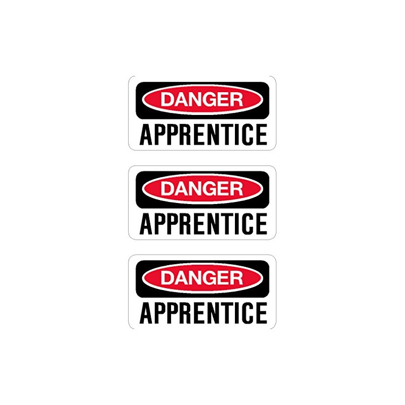 Danger Apprentice, I Make Decals™, 3 Pack, Funny, Humor, Hard