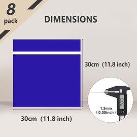 8PCS Laser Engraving Double Color ABS Sheet, 30cm * 30cm 1.3mm Thick, Two-Tone Laserable Engraving Plastic Sheets for DIY Billboards, Doorplates, Laser Artistic Product (Blue Panel Carved White)