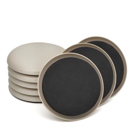 Furniture Sliders, Furniture Sliders Pads for Hardwood Floors, Chair Legs Floors Protectors, Reusable Round Glides Glider, Heavy Duty Furniture Movers Sliders (8 Pcs, 4 3/4inch，Beige)