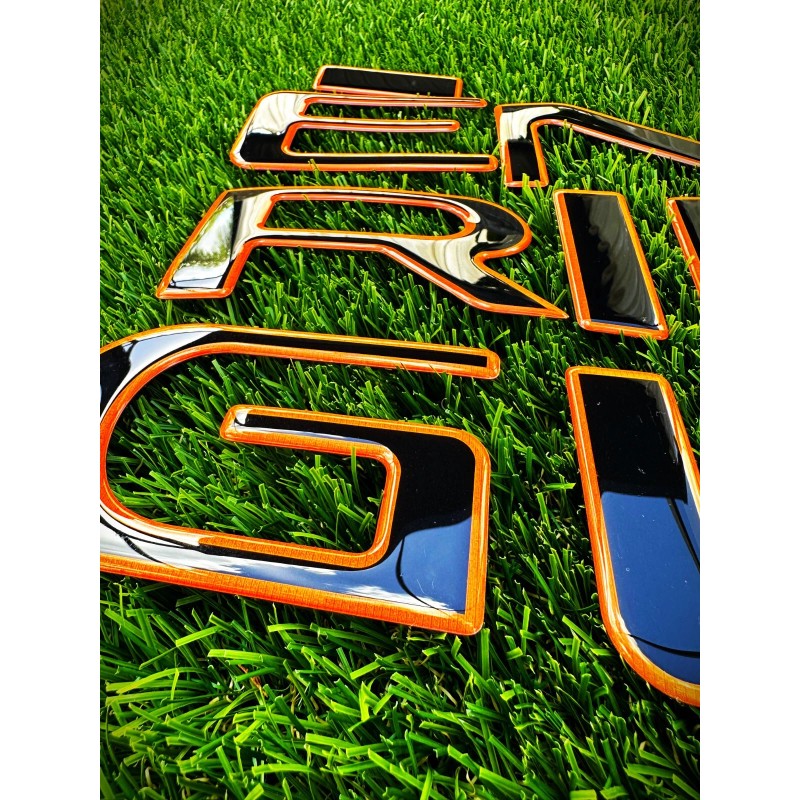 AUTOCARIMAGE RAISED TAILGATE LETTERS for RIDGELINE 2024 2025 GLOSSY ORANGE