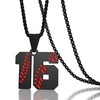 Suweibuke Inspiration Baseball Necklaces Baseball Jersey Number 0-99 Necklace Stainless